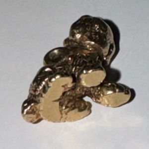 14k yellow gold figural dog charm with articulated bobble head